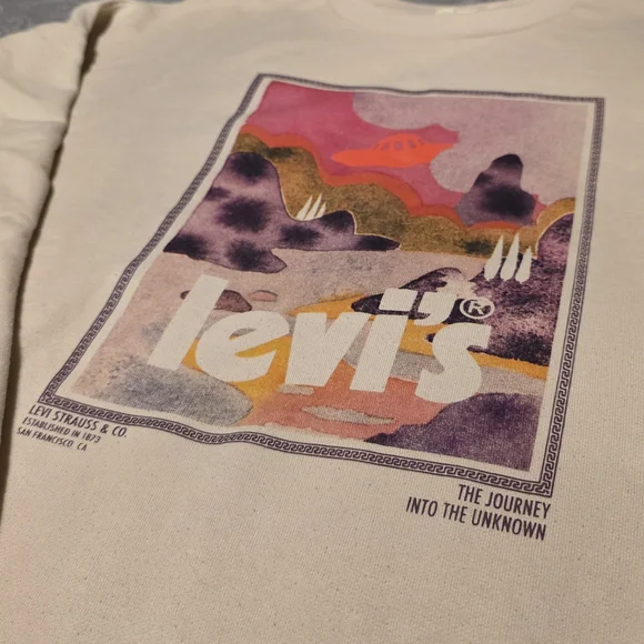 Levi's Graphic Crew in Cream and Pink (Size S, Oversized) - Picture 3 of 7